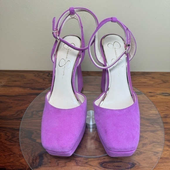 Jessica Simpson Deirae Suede Ankle Strap Platform Pump in Orchid - Picture 6 of 16